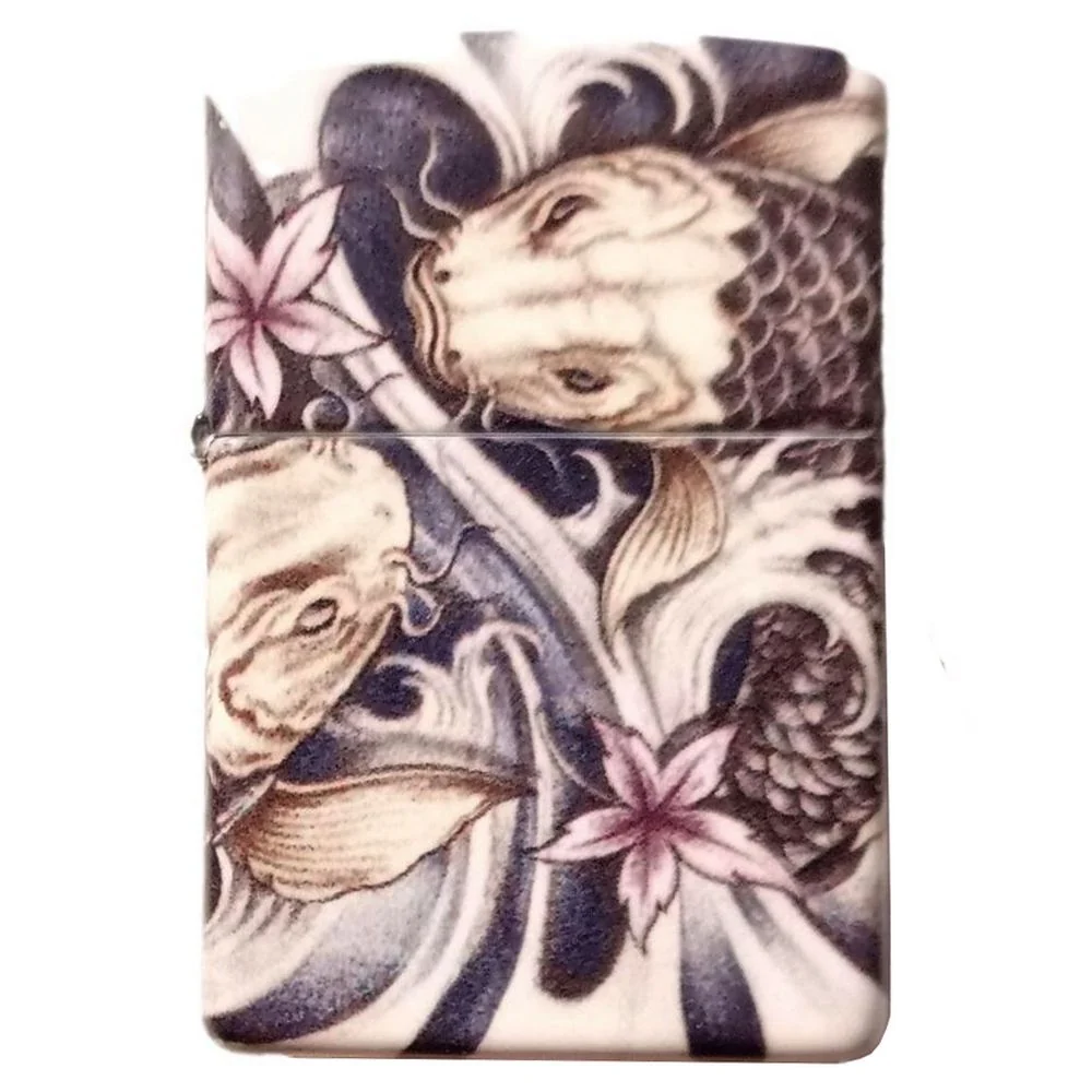 Zippo Premium Lighter - Koi Tattoo Theme Design