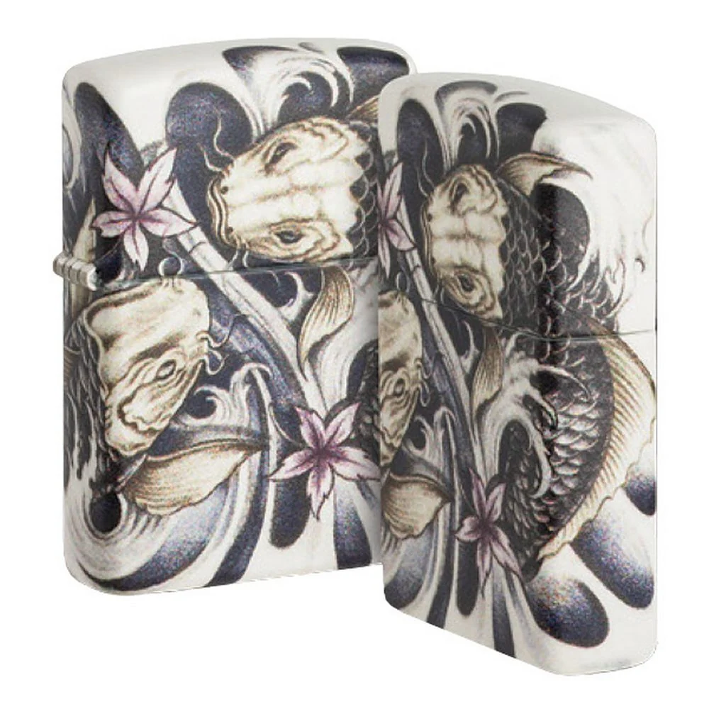 Zippo Premium Lighter - Koi Tattoo Theme Design