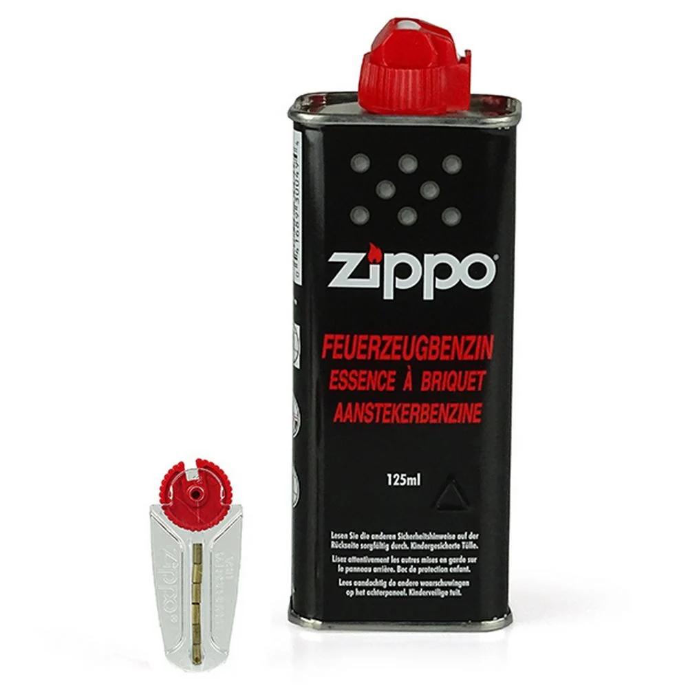 Original Gaveæske til Zippo Lighter med Benzin & Sten